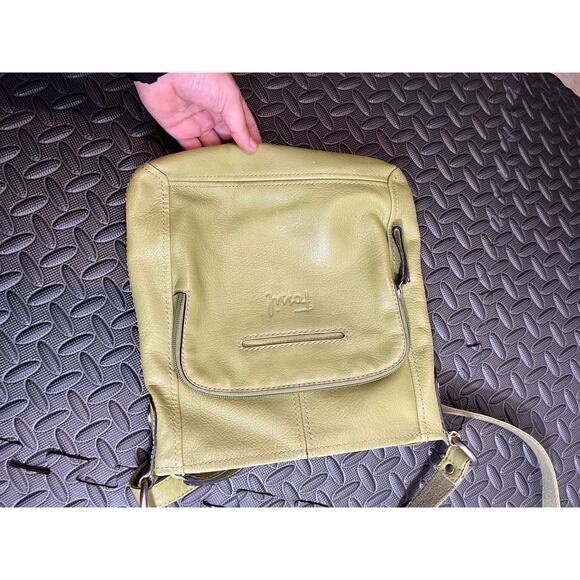y2k Fossil Lime Green Leather Shoulder Crossbody Bag Womens Purse - Picture 4 of 10